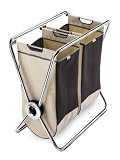 simplehuman LT1004 Stainless Steel Collapsible X Frame Double Laundry Hamper LT1004