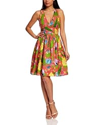 V-neck Sleeveless Knee Length Floral Print Cotton/Linen  Dress