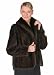 Mink Jacket Shawl Collar Tulip Hem -Mahogany 25