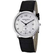 Big Sale Frederique Constant Men's FC-245AS4S6 Slim Line Black Leather Strap Watch