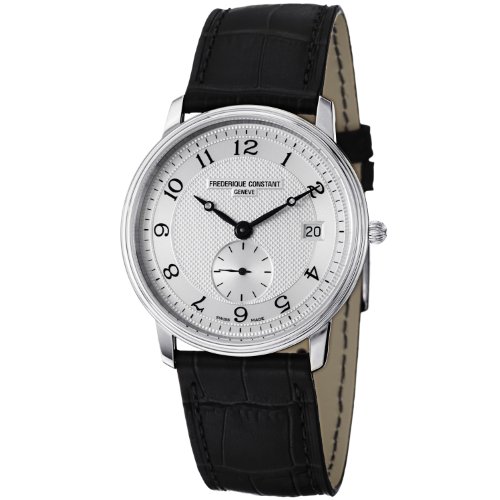 Frederique Constant Men's FC-245AS4S6 Slim Line Black Leather Strap Watch