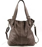 Sac &agrave; main Cuir gris taupe mod&egrave;le Ambrine