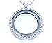 Round Necklace Floating Charm Locket with Bamboo Chain