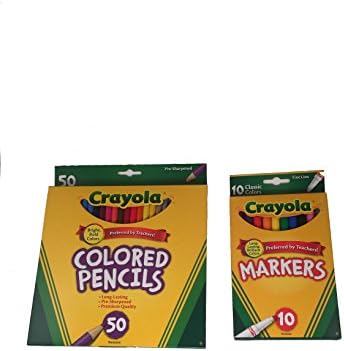 Crayola 50 ct. Colored Pencils Bundle With Crayola 10 ct Markers