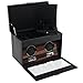 WOLF 453556 Ebony Macassar Double Watch Rotator with Cover and Storage Compartment