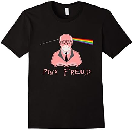 Men's Pink Freud T-Shirt - Funny Sigmund Psychology Music Parody Large Black