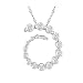 14K White Gold Swirl 1/2K Diamond Pendant