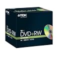 TDK DVD+RW Recordable Disk Rewritable Cased 4x Speed 120min 4.7Gb Ref DVDRW474X10 [Pack of 10]