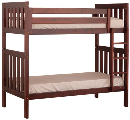 Canwood Alpine II Twin over Twin Bunk Bed with Vertical Ladder/Guard Rail, Cherry
