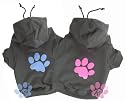 'Pink Paw' Charcoal Dog Hoodie from K9 by Igloo Designs (small)
