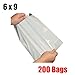 iMBAPrice White Poly Mailers 6x9 Inch, 200-Pack Small Size #1 Poly Mailing Envelopes Bags, Self Seal Adhesive Waterproof and Tear Proof Packing Bag (Total 200 Bags)