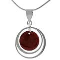 Silver Block Coral Necklace