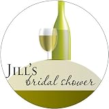 Baby Keepsake: White Wine Theme Personalized Travel Candle Favors - Unassembled (Set of 24)