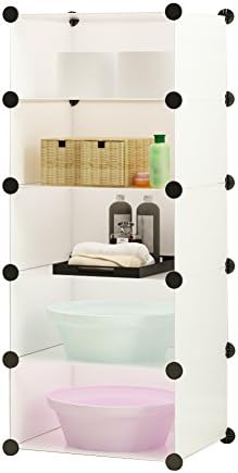 5-Tier Free Standing Storage Shelves By COSYHOME, For Extra Bathroom Storage Organizer Space saver for Small Spaces White
