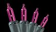 Set of 50 Pinkish Purple Everglow Mini Christmas Lights - Green Wire