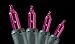Set of 50 Pinkish Purple Everglow Mini Christmas Lights - Green Wire
