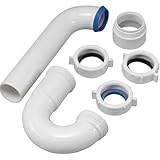 Keeney 400PVCK 1-1/2-Inch by 1-1/2-Inch PVC P-Trap with Marvel Connector for 1-1/2-Inch Schedule 40 Connection, White