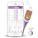 Easy@Home Smart Basal Thermometer, Large Screen and Backlit, Period Tracker with Premom (iOS & Android) - Auto BBT Sync, Charting, Coverline, Accurate Fertility Prediction EBT-300 Purple