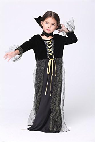YiCos Halloween Party Cosplay Girl Kid Little Witches Clothing Halloween Night Dress Up (Size XL(50-54in))
