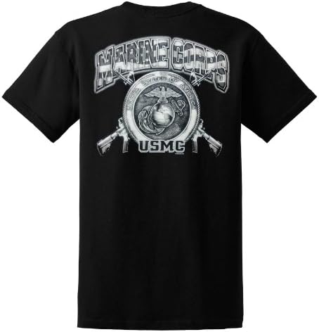 Marine Corps II on a USA made T-Shirt- XX-Large,Black