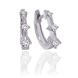 3 Diamond Earrings 0.15 ct. in 14K White Gold
