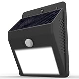 Solar Lights, Lampat Garden Waterproof Wireless Security Bright Motion Sensor Light For Outdoor Wall yard deck Auto On / Off -No Tools Required; Peel N Stick