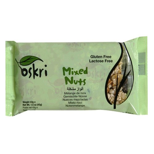 Oskri Organics Honey Bars, Mixed Nuts, 1.5-Ounce Bars (Pack of 15)