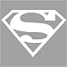 Superman Decal Sticker - Size:3.8 x 5.2 inches - Color:White