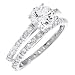 Heather's CZ Diamond Silver Wedding Rings Set jewellery