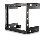 StarTech RK812WALLO 8U Open Frame Wall Mount Equipment Rack - 12-Inch Deep (Black)