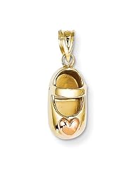 14k Two-tone Gold Baby Shoe Charm