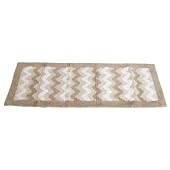 Zig Zag Design 100% Cotton Bath Mat/Rug (50cm x 136cm) (Beige)