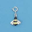 Sterling Silver Pendant - Bee With Clasp - For Adding On to Bracelet - 9mm Height