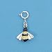 Sterling Silver Pendant - Bee With Clasp - For Adding On to Bracelet - 9mm Height