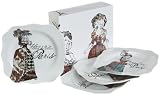 Rosanna Marie Antoinette Set of 4 Dessert Plates, Gift-boxed
