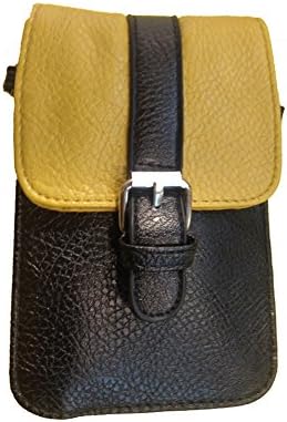Boutique To U Women's Cell Phone Holder Crossbody Wristlet Purse Black/Gold