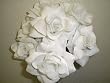 Set of 4 WHITE Open Rose Silk Flower Bouquets