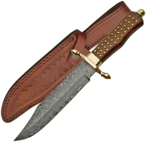 Real DAMASCUS Steel Bowie Hunting Knife MUST BE 18 TO PURCHASE