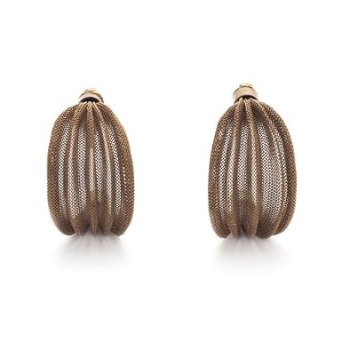 Cooper Pleat Clip Earrings by Sarah Cavender