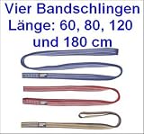 Vier Bandschlingen in der Länge 60, 80, 120 und 180 cm !! Super Sparset !!