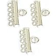 3 Stringing Silver 5 Strand Pearl Bead Necklace Parts