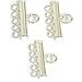 3 Stringing Silver 5 Strand Pearl Bead Necklace Parts