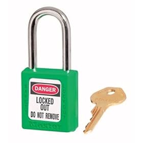 Master Lock 410KAGRN2KEY Safety Series Padlock for Lockout/Tagout Applications, Green
