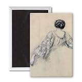 Back of a Young Woman (study for 'La.. - 3x2 inch Fridge Magnet - large magnetic button - Magnet