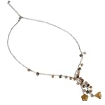 EXP Brown Freshwater Pearl Necklace With Pink Moonstone, Swarovski Crystal Beads & Floral Design