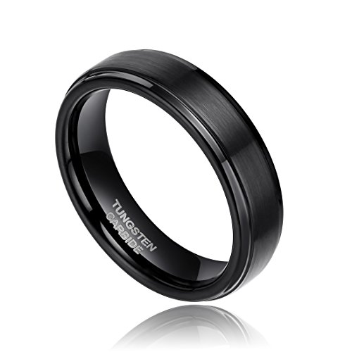 TRUMIUM 4mm 6mm 8mm Tungsten Rings for Men Women Silver Blue Rose Gold Black Tungsten Wedding Band Matte Brushed Finish Comfort Fit Size 4-15