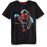 オールドネイビー OLD NAVY/ マーベルコミックスパイダーマングラフィックティ ブラック トップス半袖Tシャツ L (10～12歳)【並行輸入】