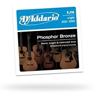 D'Addario EJ16 Phosphor Bronze Light Acoustic Guitar Strings, Single