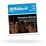 D'Addario EJ16 Phosphor Bronze Light Acoustic Guitar Strings, Single