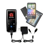 Double Wall Home Charger with tips including a tip for the Samsung S3 Media Player – uses Gomadic TipExchange Technology